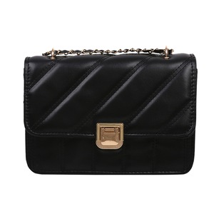 PU Lady Embroidery Shoulder Street Purse Daily Striped Print Solid Messenger Bag Popular Simple Female Daily Bag
