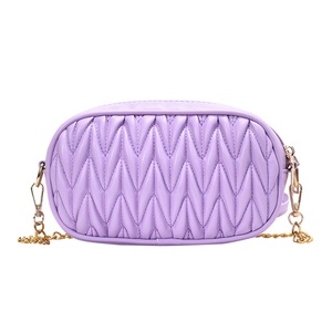PU Leather Shoulder Bags Women Pleated Chain Pouch Solid Color Chain Elegant Crossbody Shoulder Bag Crossbody Purse