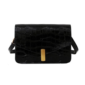 Pu Leather Solid Crossbody Bag Daily Stone Shoulder Money Purse Square Tote Fashion Exquisite Shopping Bag