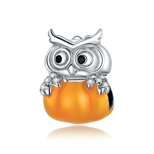 Pumpkin and Owl Beads Women Jewelry Silver plating Charm Fit Bracelet Jewelry DIY