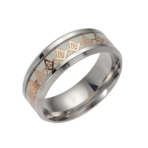 Punk Stainless Steel Luminous Ring Cool Men's Ring Jewelry for Unisex GOLD COLOUR