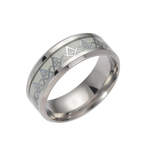 Punk Stainless Steel Luminous Ring Cool Men's Ring Jewelry for Unisex SILVER COLOUR