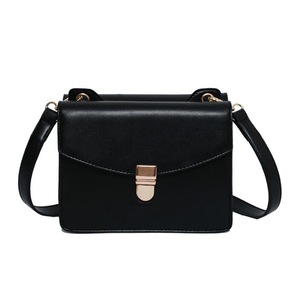 Pure Color Casual Small Square Bag Handbag Single Shoulder Bag Messenger Bag (Black)