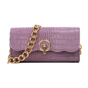 Pure PU Leather Crossbody Bag Women Chain Small Shoulder Female Underarm Handbag Popular Simple Female Daily Bag