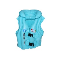 PVC Inflatable Swimwear Life Jacket Buoyancy Vest Padded Swimwear Suitable for Children-Blue