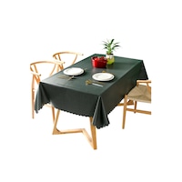 PVC Waterproof Tablecloth Oil Proof and Wash Free Rectangular Table Cloth - Darkcyan