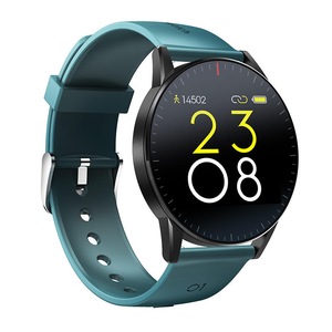 QS09 1.3inch Full Touch Screen Heart Rate Blood Pressure O2 Monitor Music Control Smart Watch BLUE COLOR