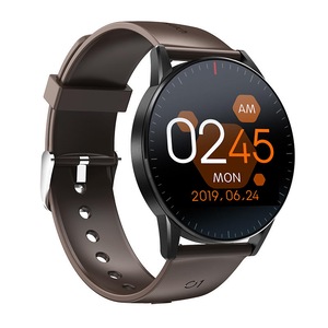QS09 1.3inch Full Touch Screen Heart Rate Blood Pressure O2 Monitor Music Control Smart Watch MOCHA COLOR