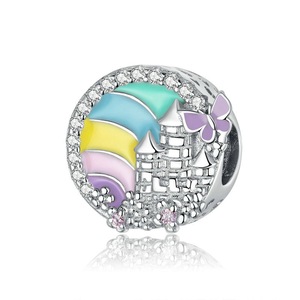 Rainbow Castle Charm Fit Bracelets & Bangle Silver plating Jewelry