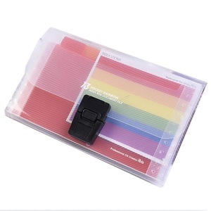 Rainbow Color A6 Document Bag Cute Mini Bill Receipt File File Holder Folder Pouch Supplies Organizer Bag Grids