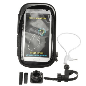 Rainproof Bike Handlebar Touchscreen Phone Bag Case Cell Phone Holder MTB Frame Pouch Bag BLACK COLOR