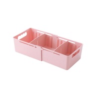 Receiving Box Of Partitioned Underwear Plastic Drawer Storage Box - Pink