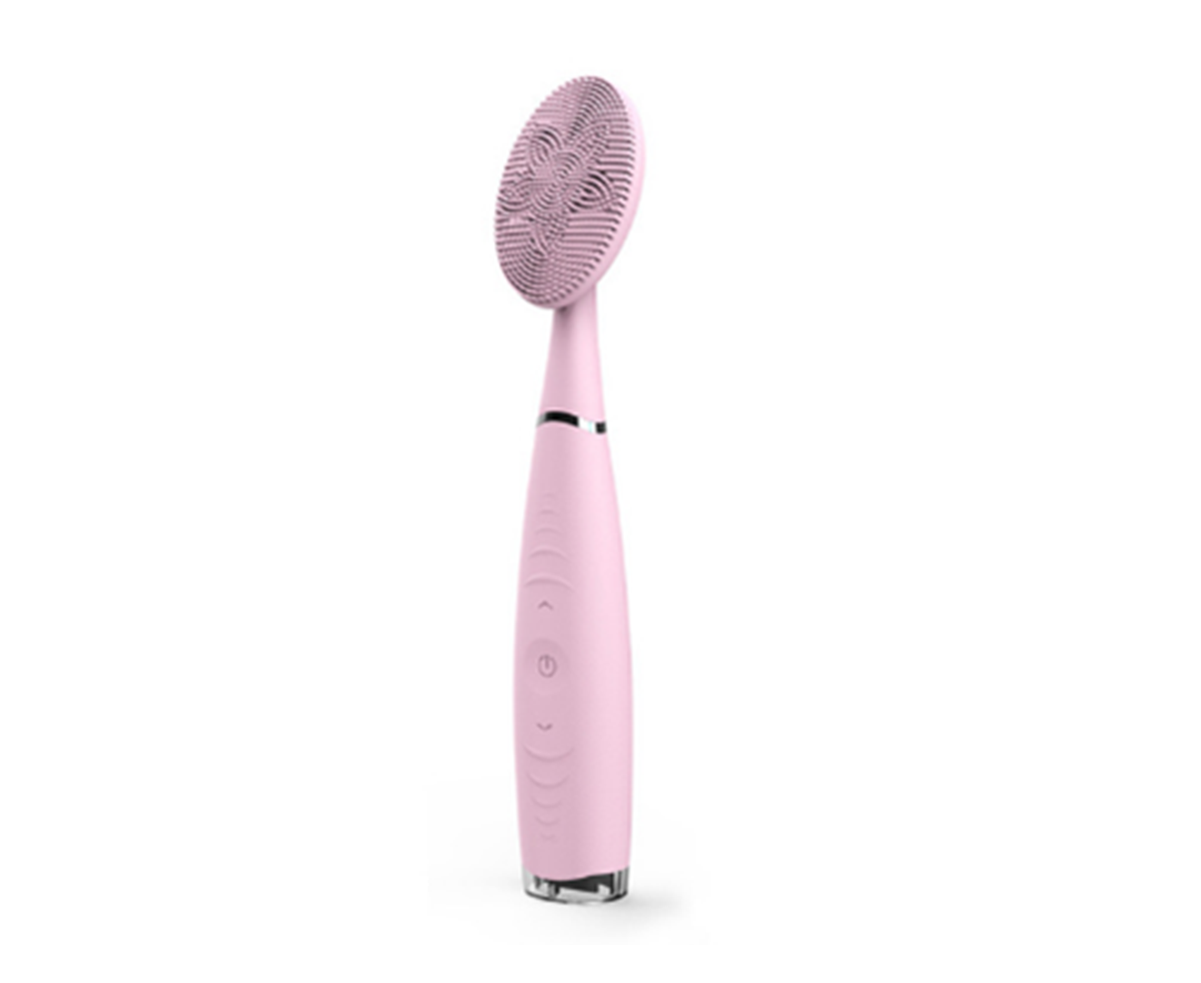 Rechargeable Handheld Electric Silicone Cleansing Instrument Electric Washing Brush Household Portable Cleansing Massager-Pink