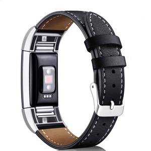 Replacement Leather Strap Watch Band for Smart Watch Fitbit Charge 2 BLACK COLOR