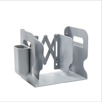 Retractable Bookends For Shelves Book Support Stand Adjustable Bookshelf With Pen Holder Desk Organizer Office Accessories