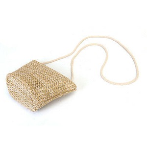 Retro Beach Bag Straw Rattan Woven Round Handbag Vintage Knitted Messenger