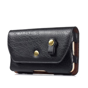 Retro Mobile Phone Waist Bag PU Leather Case Belt Holster Bag Cover Flip Universal Card Case