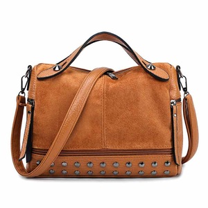 Retro pouch shoulder bags women 2021 new fashion rivet high capacity handbags women bags scrub casual female crossbody bag