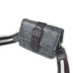 Retro Stitching PU Shoulder Bag Small Square Bag Ladies Handbag Messenger Bag (Grey)
