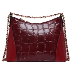 Retro Stone Pattern Women Shoulder Messenger Bag PU Leather Solid Color Crossbody Chain Handbags Ladies Girls Daily Purse
