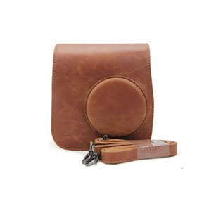 Retro Style Full Body Camera PU Leather Case Bag with Strap for FUJIFILM instax mini 9 / mini 8(Brown)