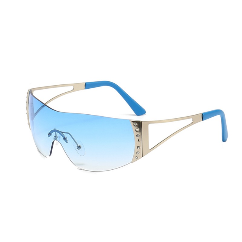 Buy Rimless Sunglasses Shiny Sunglasses Trendy Sports Glasses Silver