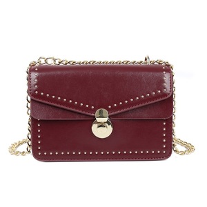 Rivet PU Leather Single Shoulder Bag Small Square Bag Ladies Messenger Handbag