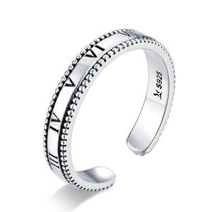 Roman Numeral Ring for Women Silver plating Retro Adjustable Rings Unisex Jewelry