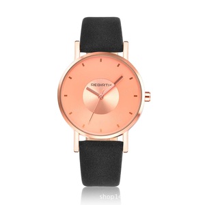 Rose Gold Case Women Wrist Watch Casual Style Gift Leather Strap Quartz Watches BLACK COLOUR