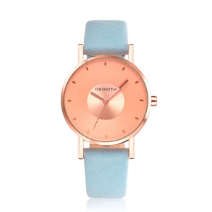 Rose Gold Case Women Wrist Watch Casual Style Gift Leather Strap Quartz Watches BLUE COLOUR