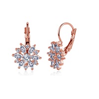 Rose Gold Zircon Ear Buckle Earrings