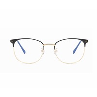 Round Flat Mirror Ultra Light Metal Blue Light Protection - Black Gold