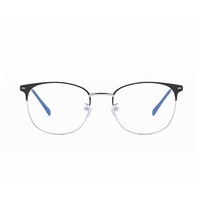 Round Flat Mirror Ultra Light Metal Blue Light Protection - Black Silver