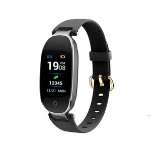 S3 Plus 0.96" TFT Color Screen IP67 Waterproof Smart Women Bracelet Pedometer Heart Rate Monitor Fitness Watch BLACK COLOR