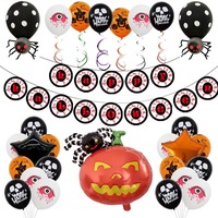 Scary Eye Pendant Flag String Balloon Halloween Party Decor Style 4