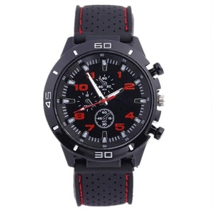 Silicone Band Quartz Analog Sport Watch RED COLOR