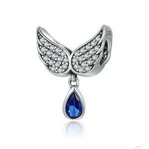 Silver plating Angel Wings Feather Pendant Charm Fit Women Bracelet Necklace Jewelry