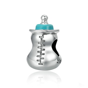 Silver plating Baby Milk Bottle Memory Charms Beads Fit Women Charm Bracelets Necklace DIY Jewelry