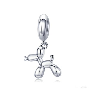 Silver plating Balloon Dog Dangles Charms Fit Bracelet & Necklace Pendant Fashion Jewelry