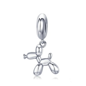 Silver plating Balloon Dog Pendant Animal Charms Fit for Charm Bracelets & Necklace Jewelry
