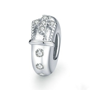Silver plating Beads Stopper with Charm Fit for Bracelet DIY Jewelry