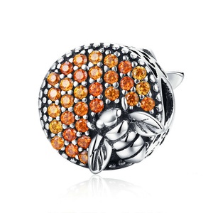 Silver plating Bee Honeycomb Home Charm Beads Fit Charm Bracelet DIY Jewelry