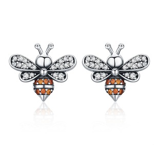 Silver plating Bee Story Exquisite Stud Earrings for Women Fashion Jewelry