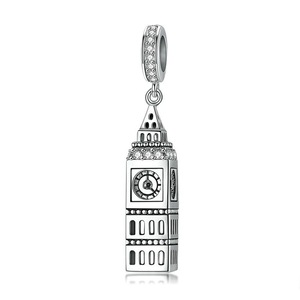 Silver plating Big Ben Charm Beads Pendant Fit Bracelet Jewelry
