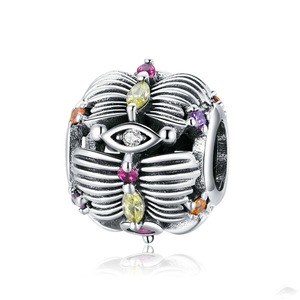 Silver plating Blooming Flowers Charm for DIY Bracelet or Bangle Jewelry