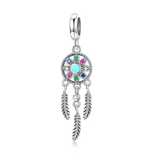 Silver plating Bohemia Dream Catcher Vintage Charms Beads Fit Bracelet Beads for Jewelry