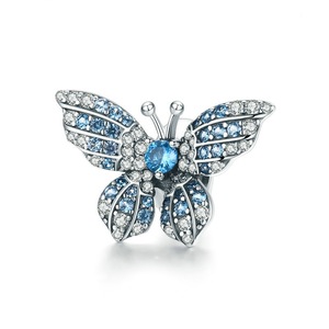 Silver plating Butterfly Beads Blue Charm Fit Bracelet Pendant for Women Jewelry Bead