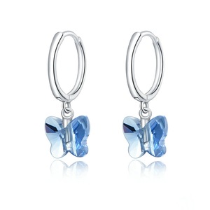 Silver plating Butterfly Stud Earrings for Women Jewelry Wedding Earring