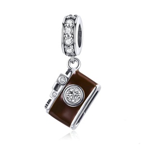 Silver plating Camera Brown Pendant Charm Fit Charm Bracelet & Bangles DIY Jewelry