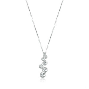 Silver plating Chain Sparkle Bubbles Necklace for Women Jewelry